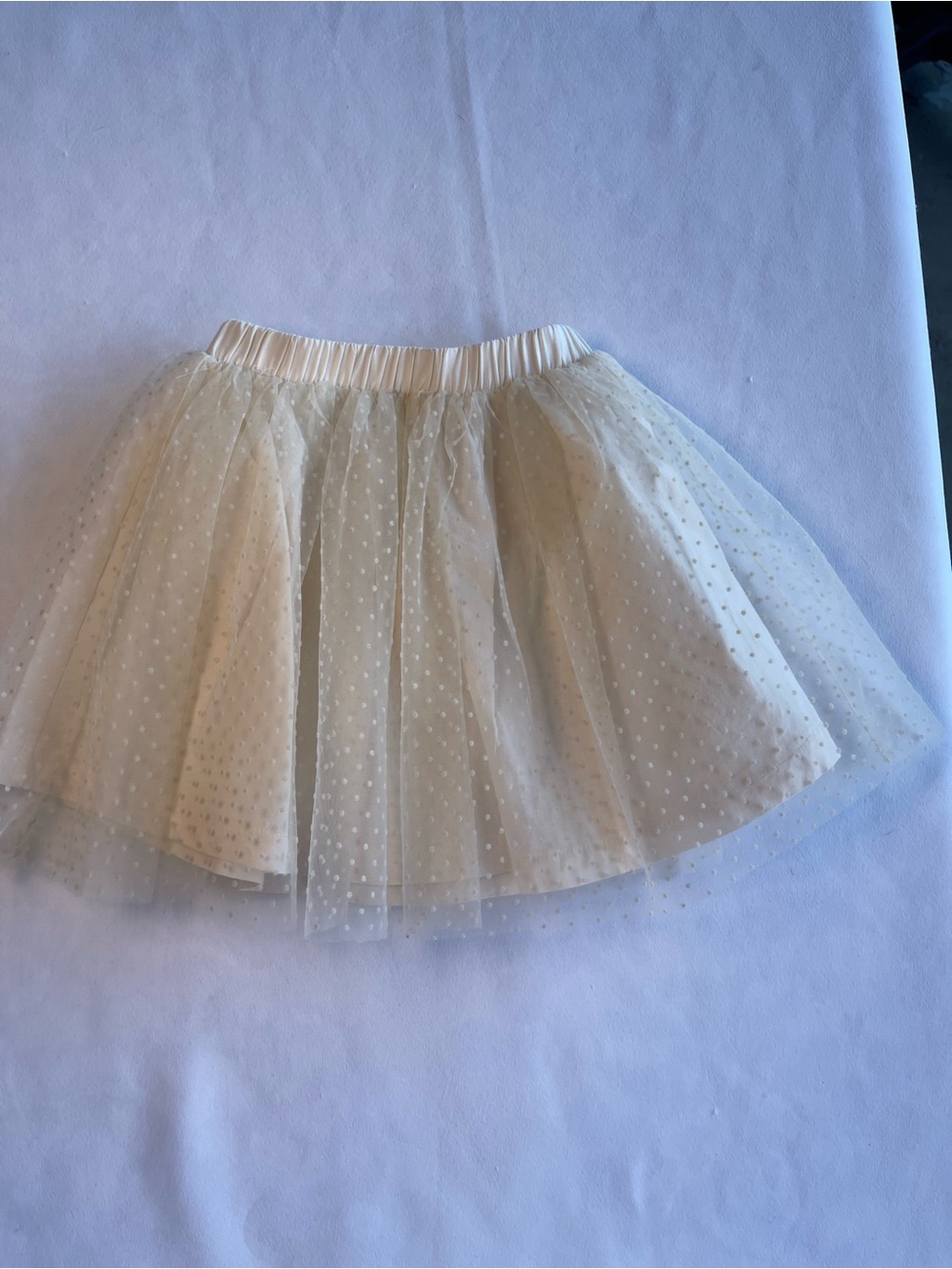 Zara Cream Polka Dot Tulle Skirt